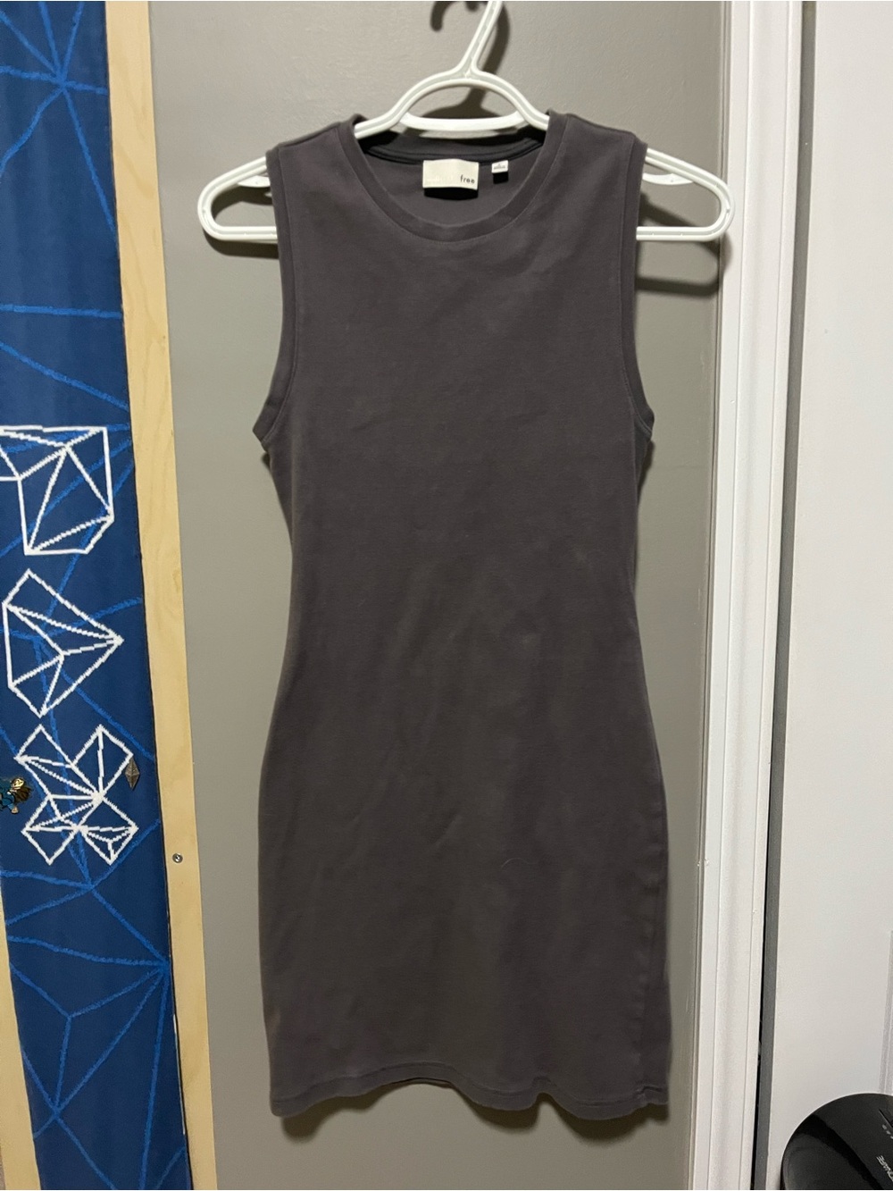 Sleeveless Charcoal Bodycon Mini Dress